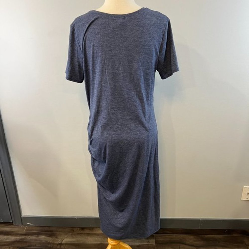 NWOT TREASURE &BOND Blue Side Ruched Body-Con Dress (L)? - Picture 6 of 10